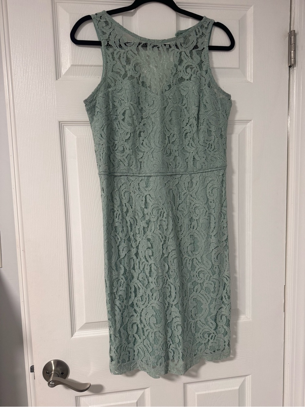 MARINA Sage Green Lace Sheath Dress